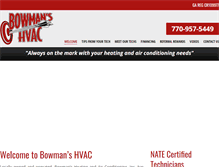 Tablet Screenshot of bowmanshvacinc.com
